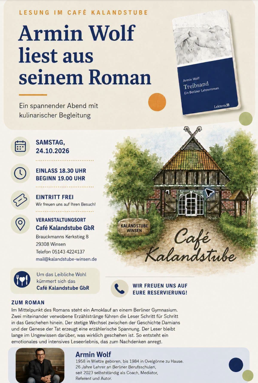 Armin Wolf liest aus seinem Roman „Treibsand“